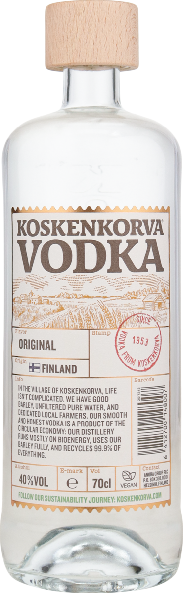 Koskenkorva Vodka aus Finnland 40 %