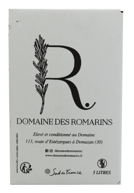 Domaine des Romarins, Vin de pays du Gard Rouge 2020 Bag in Box 5,0l