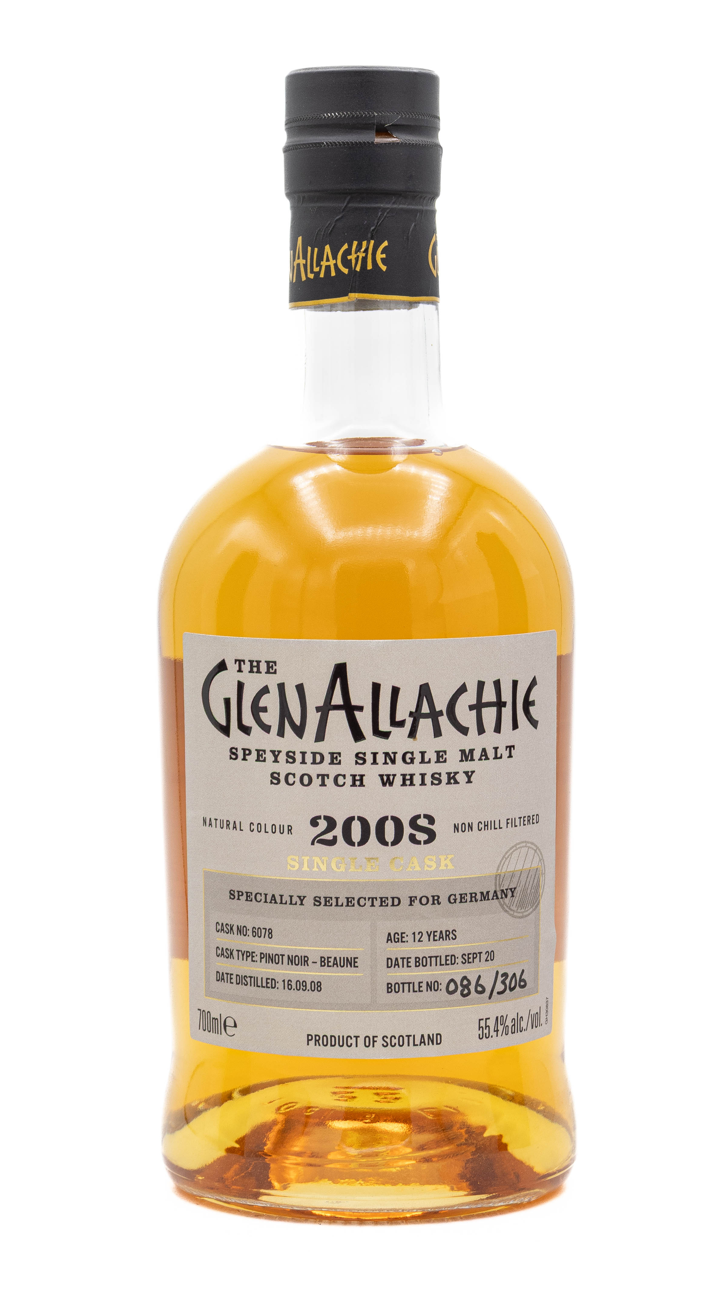 GlenAllachie 2008/2020 Single Cask #6078 - Pinot Noir-Beaun  55,4%  - Exclusively Bottled for Germany