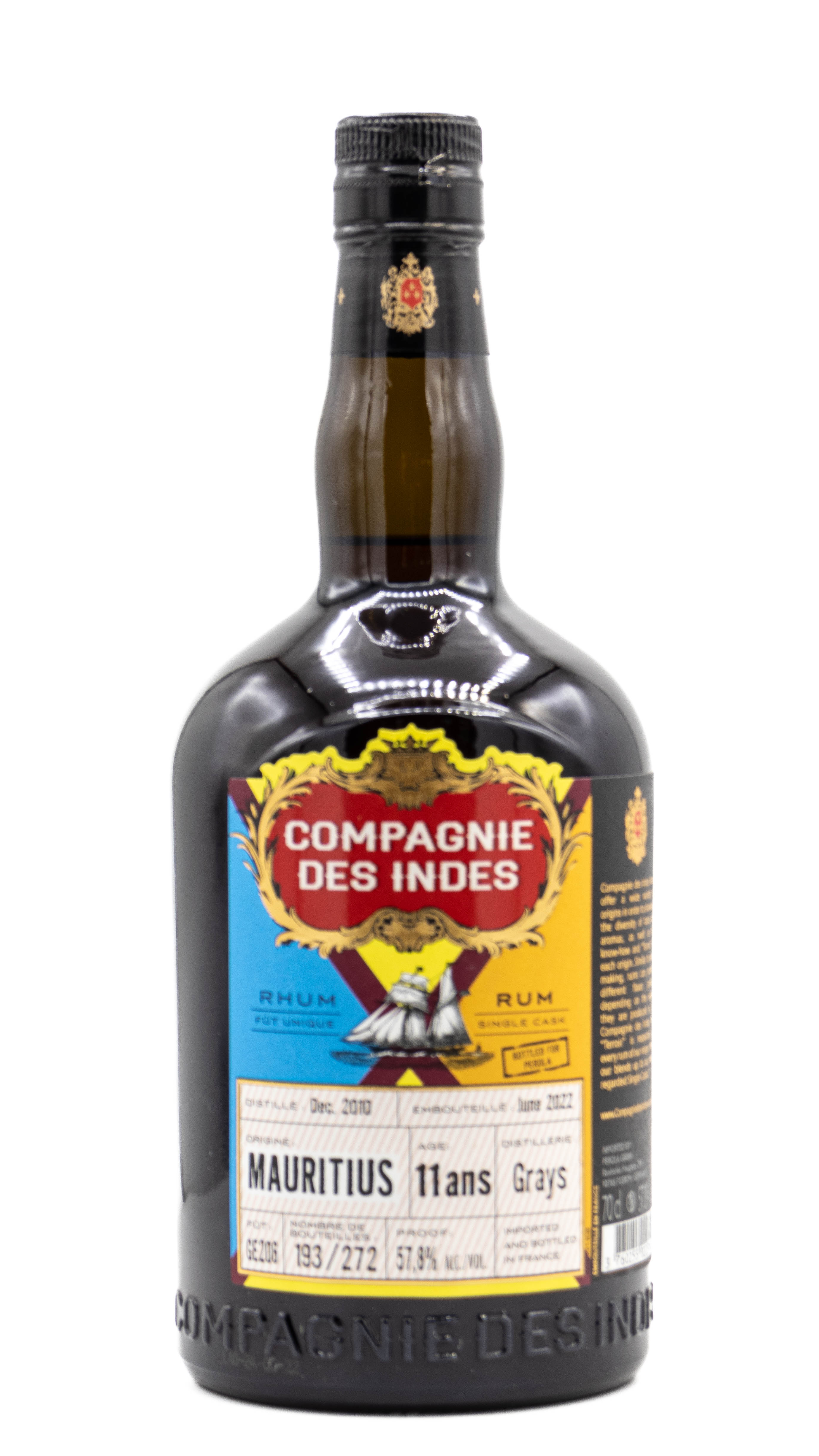 Compagnie des Indes Rum Mauritius Grays 11 Years Ex-Cognac Single Cask 57,8%