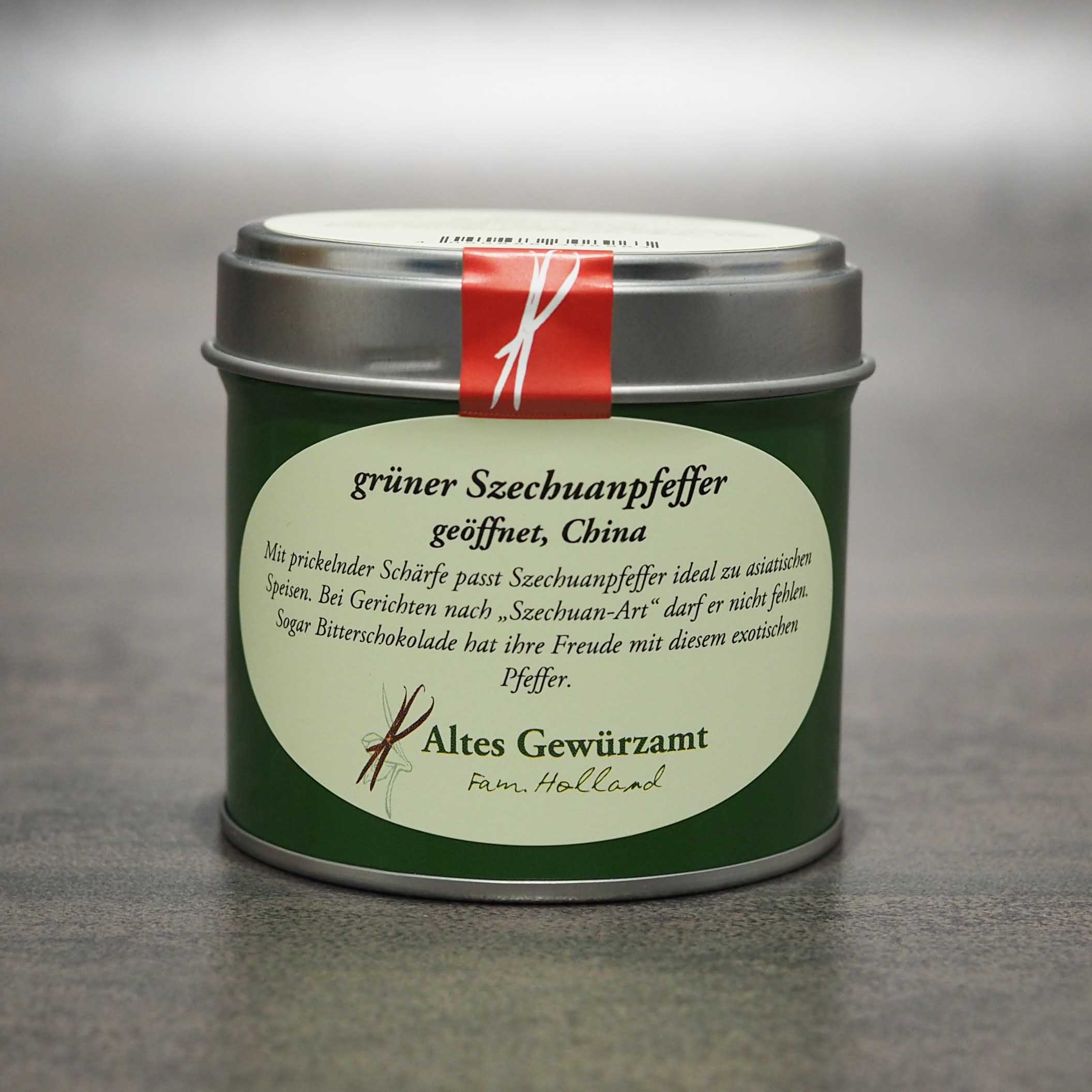 Altes Gewürzamt, grüner Szechuanpfeffer, geöffnet, China 35g