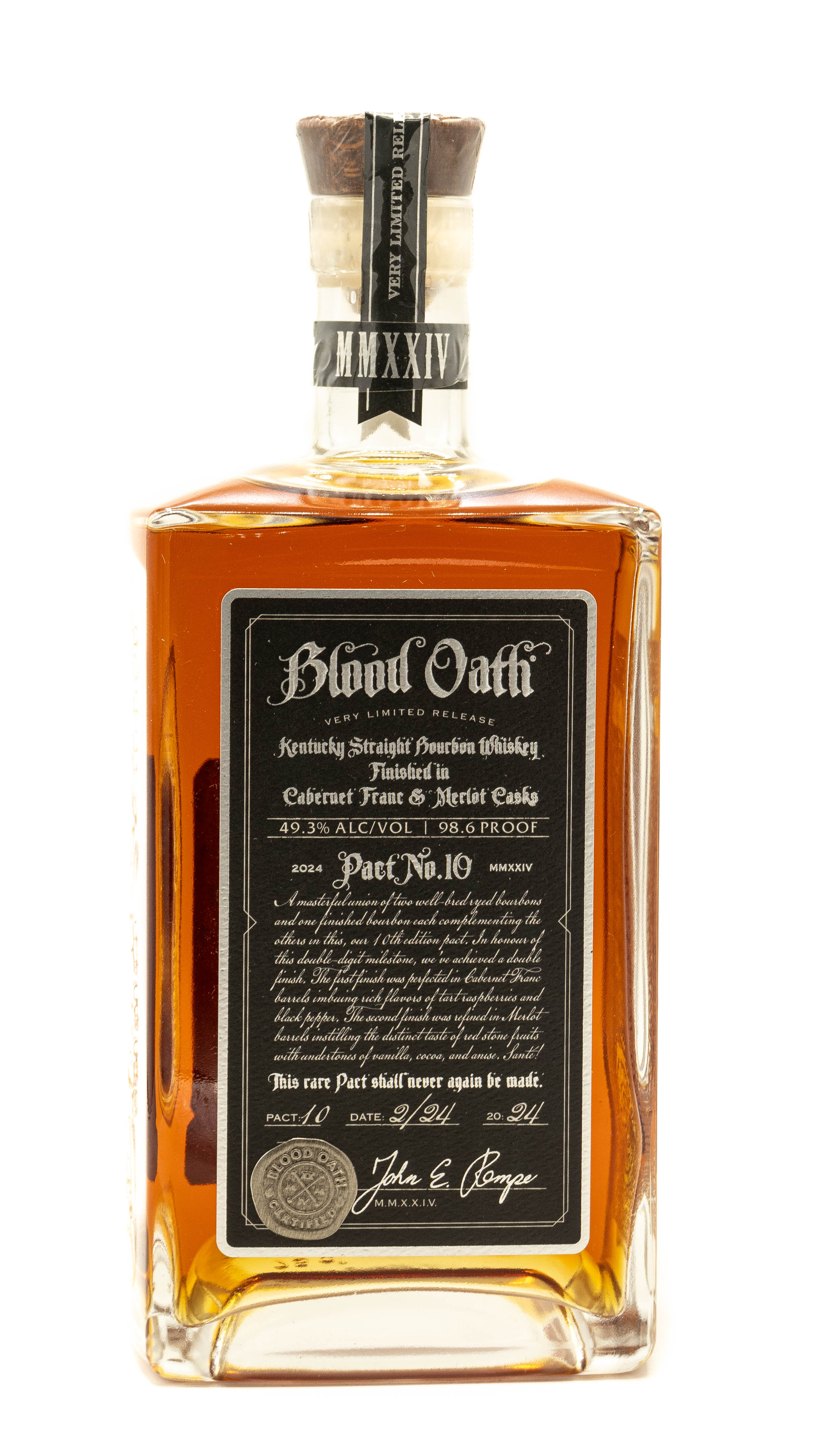 BLOOD OATH Pact. No. 10 Kentucky Straight Bourbon Wine Cask finished 49,3%