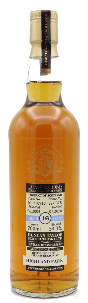 Duncan Taylor "DIMENSIONS" Highland Park 2004/2020 Cask: 501710910 CS 54,3%